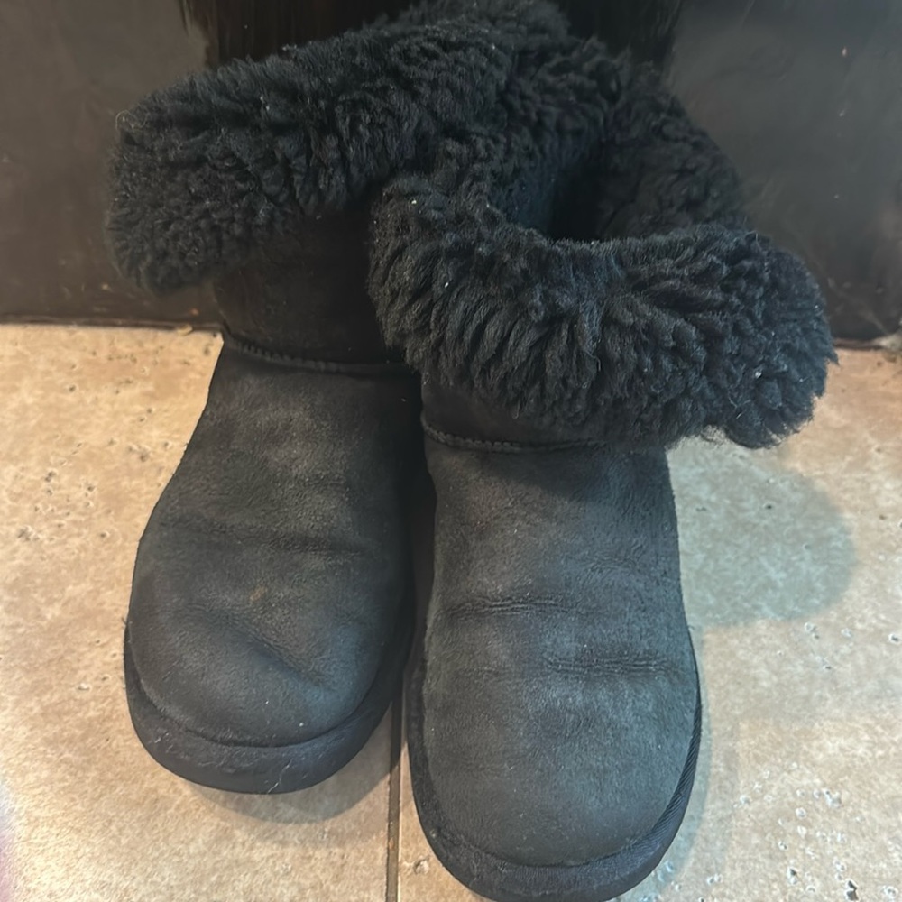 Black velvet and Swarovski ugg boots